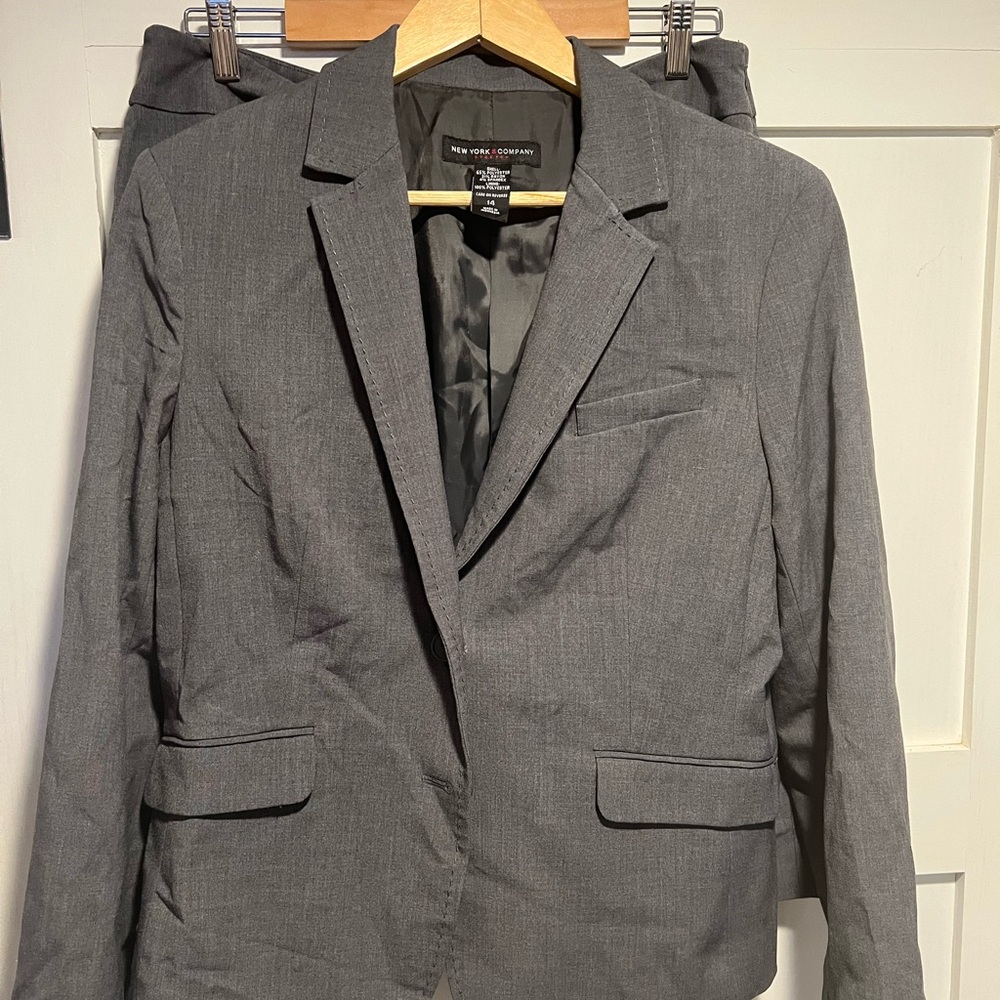 New York & Company Charcoal Skirt Suit